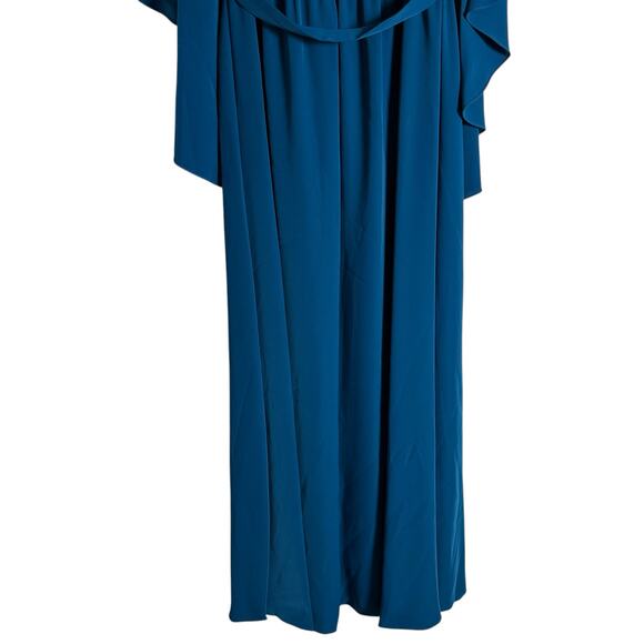 Sachin & Babi Wren Moroccan Blue Cape Embroidered Gown Size 4 - Picture 9 of 12